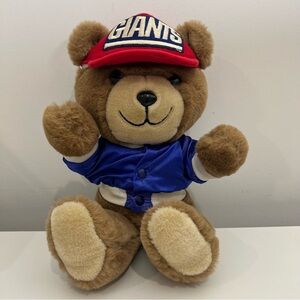 1983 Trudy Toys NY Giants Bear Plush 11” Blue Jacket Red Hat